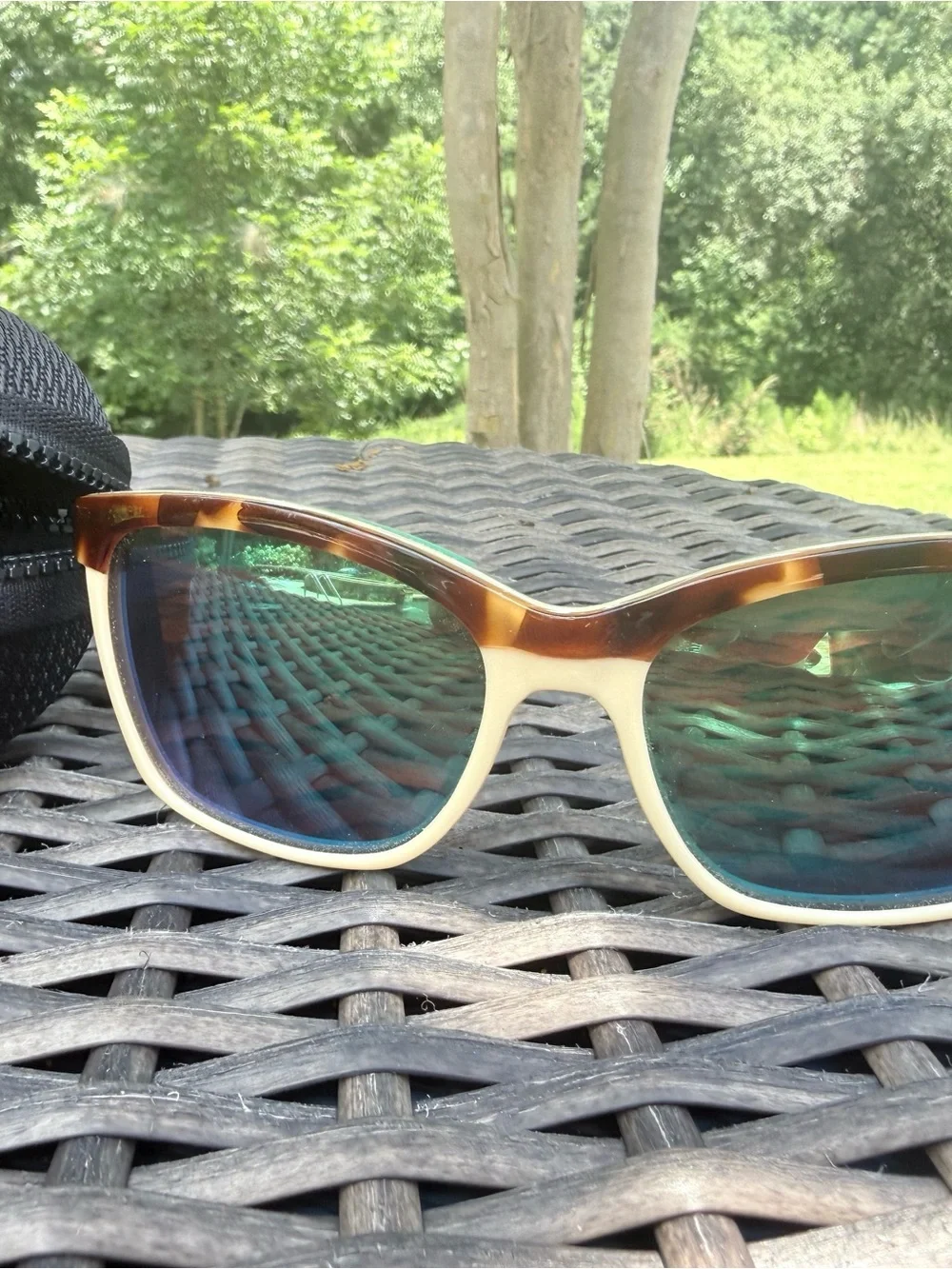 Costa Tortoise Frame Sunglasses with Green Mirrored Lenses -Anaa